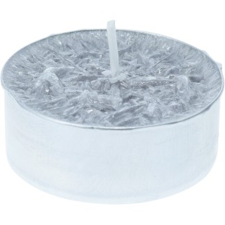 Ljus Värmeljus 12-pack Vita Silver Glitter 