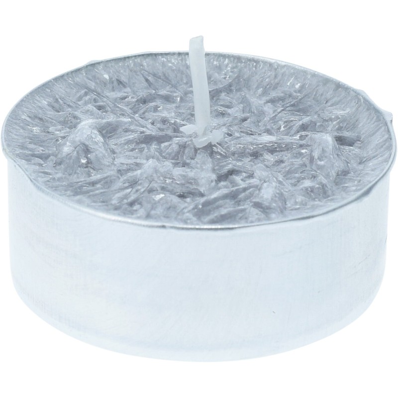 Ljus Värmeljus 12-pack Vita Silver Glitter 