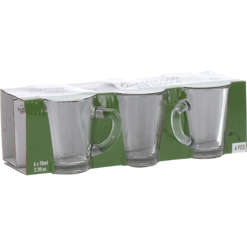 Mugg Espresso Glögg Glas handtag 6-pack Mugg Espresso Glögg Glas handtag 6-pack