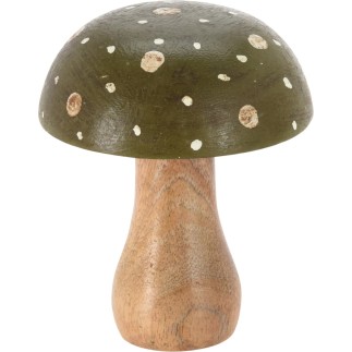 Svamp Grön Brun Beige Dekoration Trä 9x15 cm Svamp Grön Brun Beige Dekoration Trä 9x15 cm