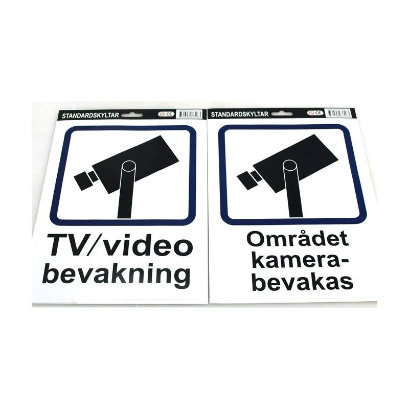 Skylt TV/Videobevakning PVC 30x40 cm Skylt TV/Videobevakning PVC 30x40 cm