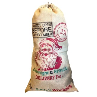 Julklappssäck Tomte Jute 100cm stor Julklappssäck Tomte Jute 100cm stor