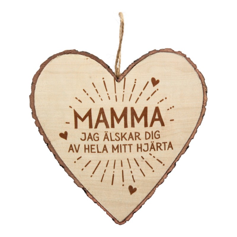 Hjärta Trä Wooden Heart med text