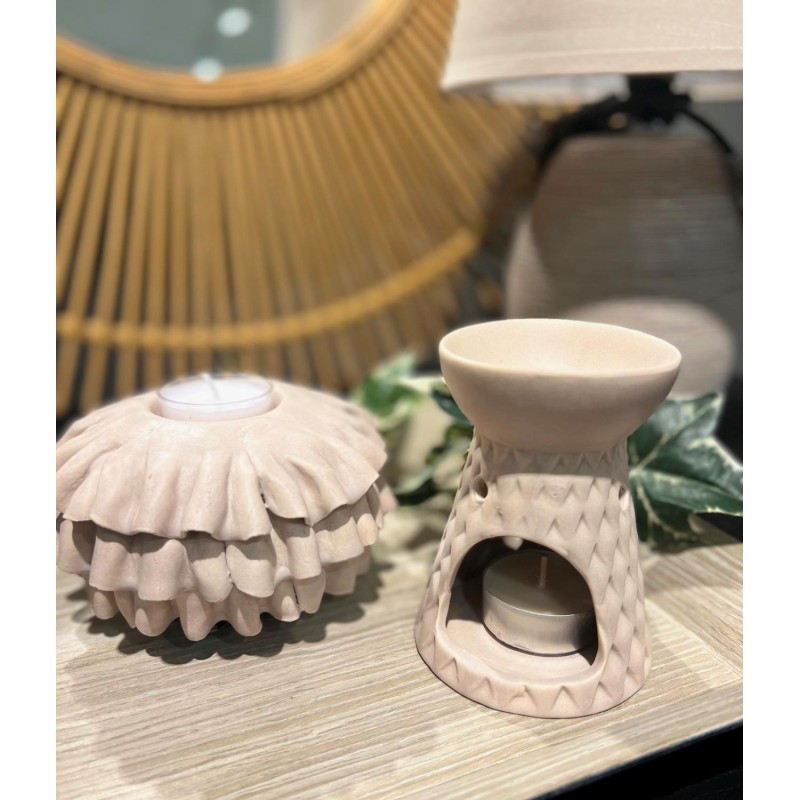 Oljebrännare Aromalampa Beigegrå 10 cm