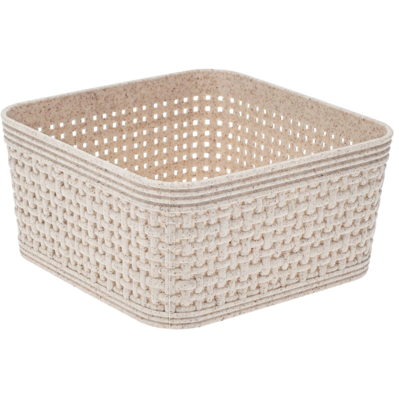 Korg Förvaring Beige Flätad Plast 12x12 cm 2-pack