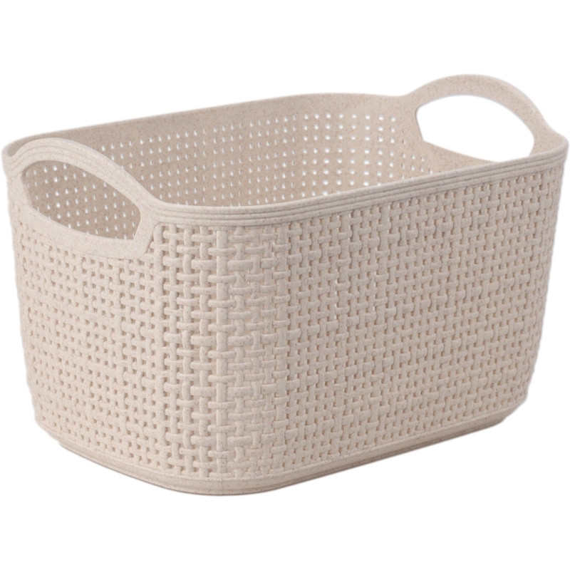 Korg Förvaring Beige Flätad Plast 24x16x14 cm