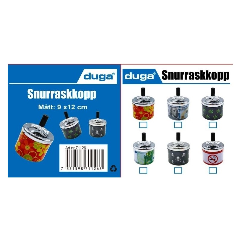 Askfat Rökning Förbjuden Snurr Metall