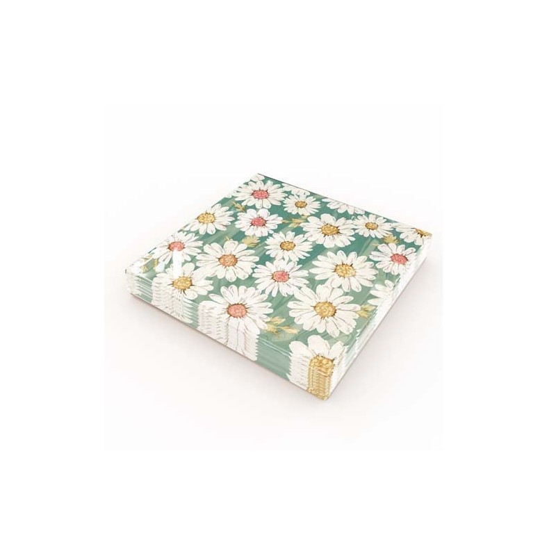 Servetter Grön prästkrage 33x33cm 20-pack