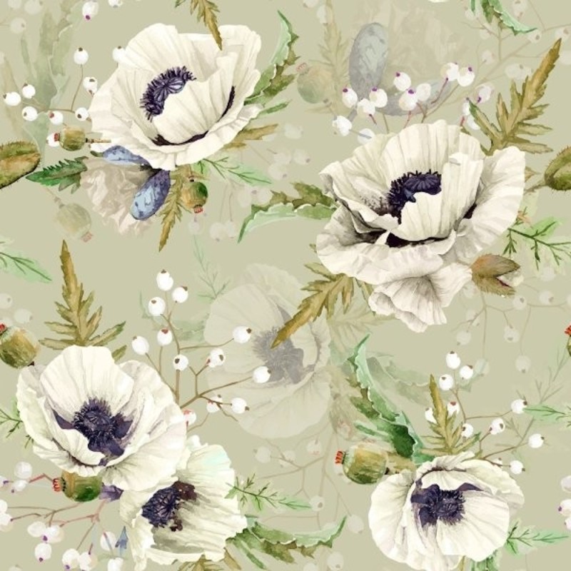 Servetter Blommor Vita 33x33 cm 20-pack