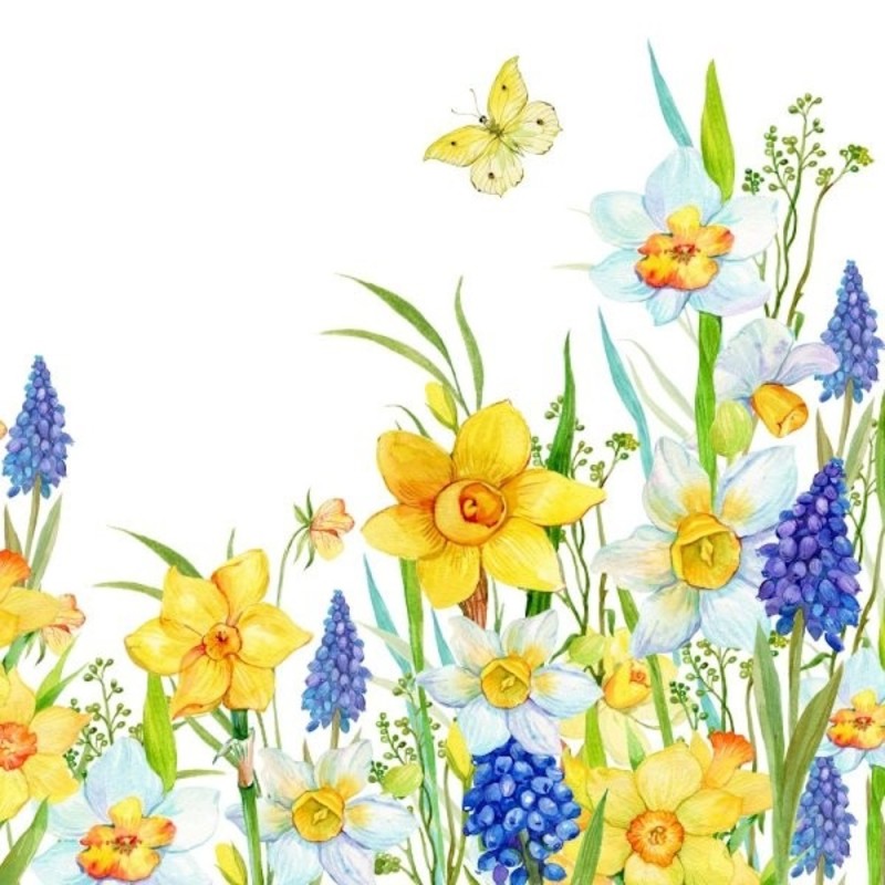 Servetter Vårblommor 33x33 cm 20-pack