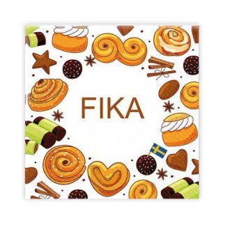 Kaffeservetter Fika 25x25cm Kaffeservetter Fika 25x25cm