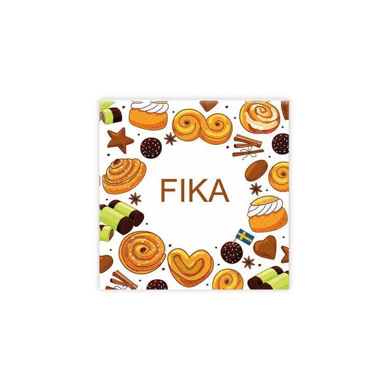 Kaffeservetter Fika 25x25cm Kaffeservetter Fika 25x25cm