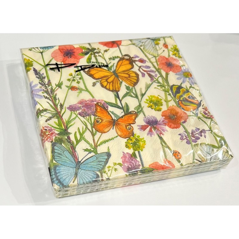 Kaffeservetter Fjärilar 25x25 cm 20-pack