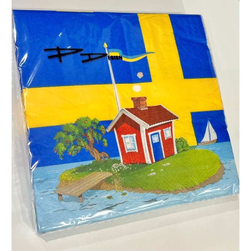 Servetter Sommarstuga 33x33 cm 20-pack