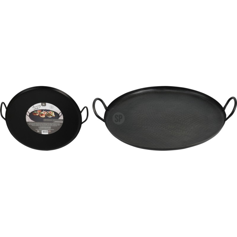 Fat Bricka Uppläggning Svart Metall 40 cm Fat Bricka Uppläggning Svart Metall 40 cm