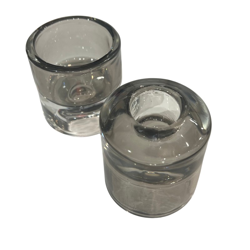 Ljuskopp Vändbar Glas Grå 5x6 cm Ljuskopp Vändbar Glas Grå 5x6 cm