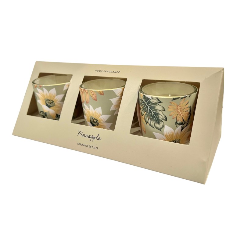 Doftljus 3-pack Pine Apple Glas Doftljus 3-pack Pine Apple Glas
