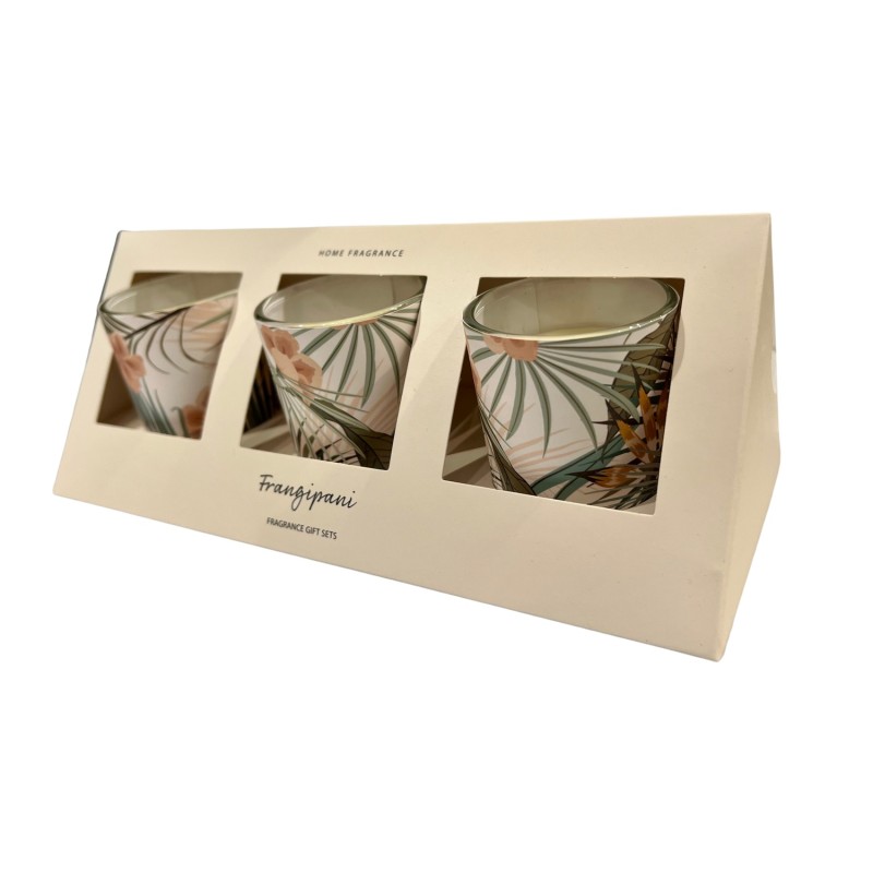 Doftljus 3-pack Frangipani Glas Doftljus 3-pack Frangipani Glas