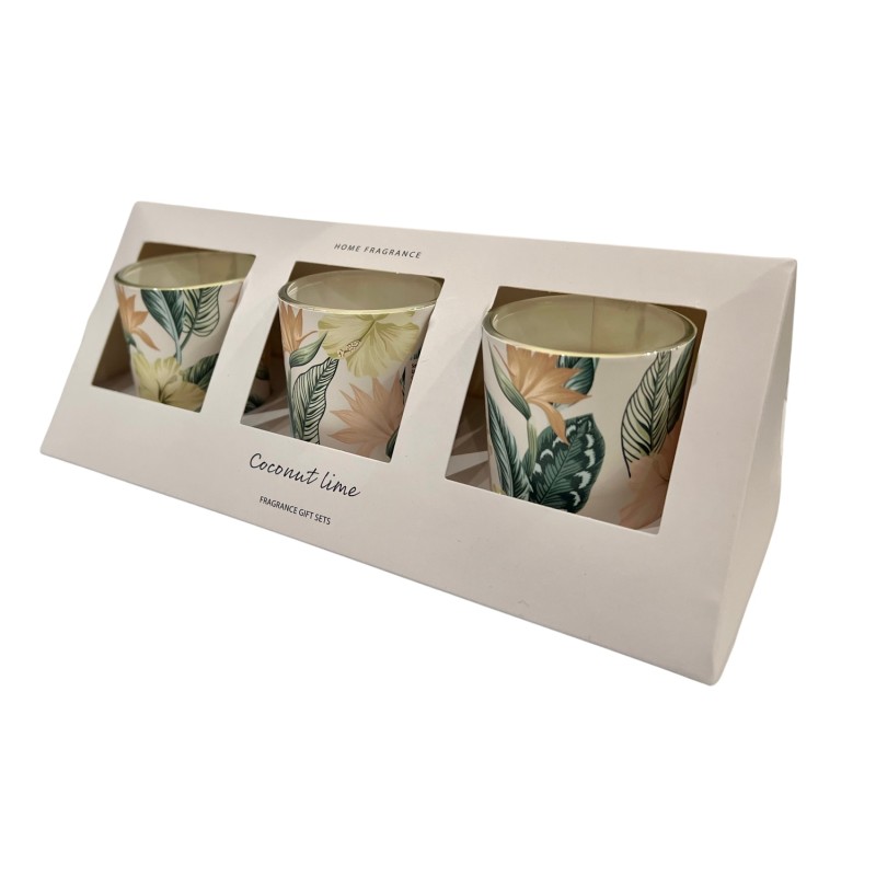 Doftljus 3-pack Coconut Lime Glas Doftljus 3-pack Coconut Lime Glas