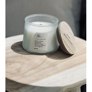 Doftljus Wood Wick Soft Linen 10 cm