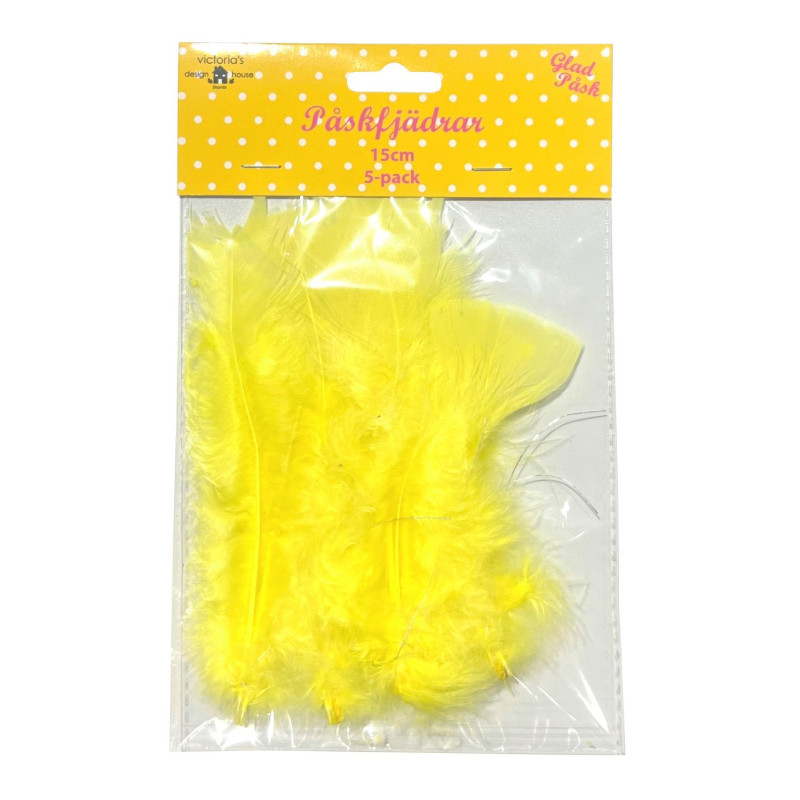 Påskfjädrar Gula 5-pack