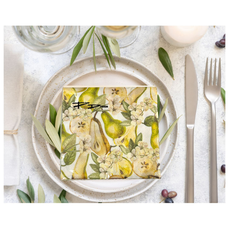 Servetter Päron 33x33 cm 20-pack