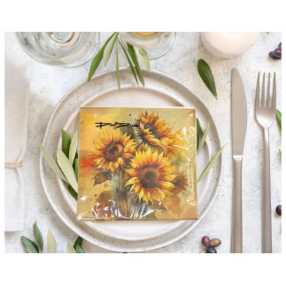 Servetter Solros Beige 33x33 cm 20-pack