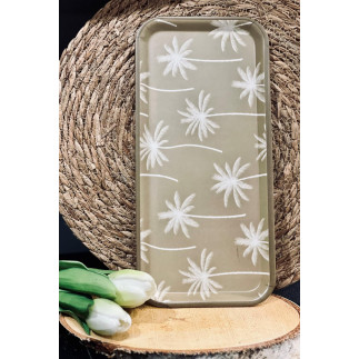 Bricka Palmer Beige/Vit Melamin liten