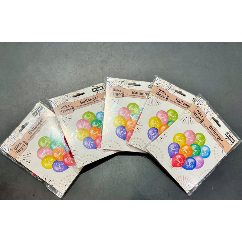 Ballonger Grattis Mixade färger 25 cm 10-pack