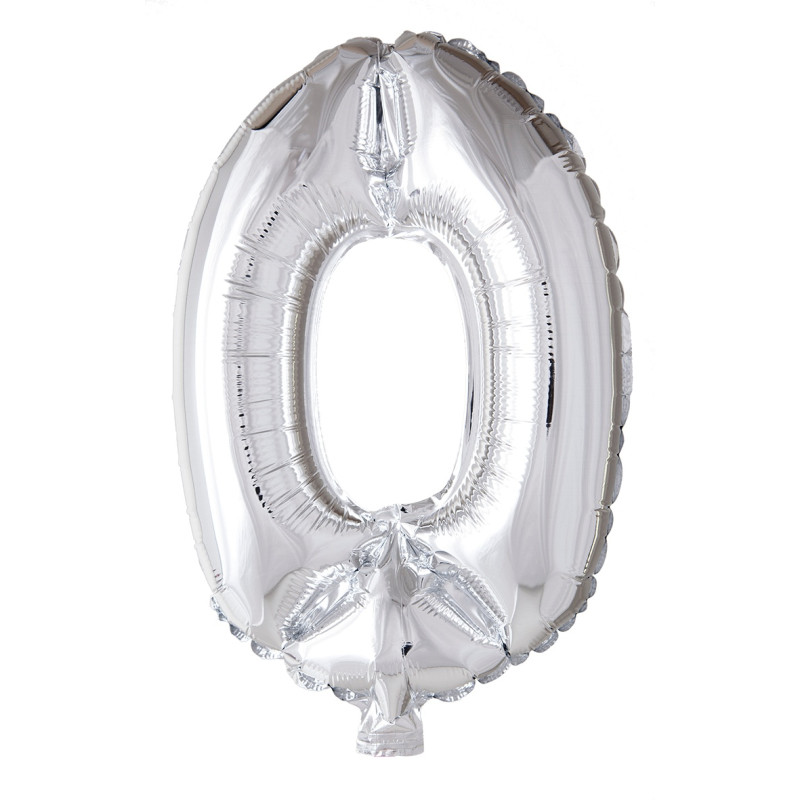 Ballong Siffra 0 Silver 86 cm