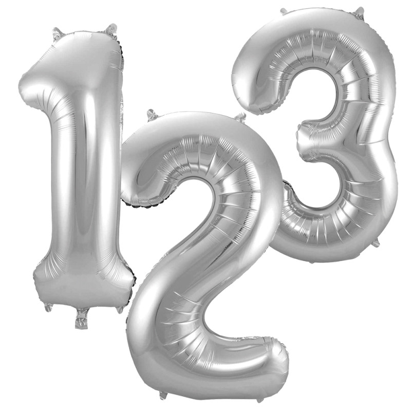 Ballong Siffra 6 Silver 86 cm