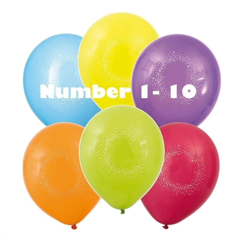 Ballong Födelsedag 8 år 6-pack Latex Mixade