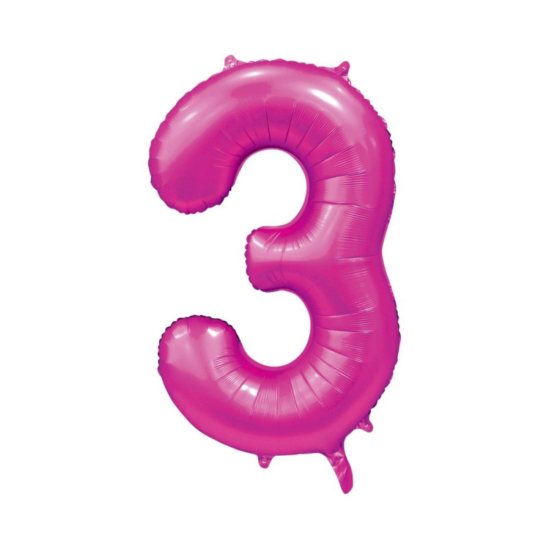 Ballong Siffra 3 Rosa 86 cm Ballong Siffra 3 Rosa 86 cm