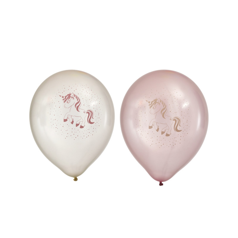 Ballong Unicorn Enhörning Rosa/Vita 8-pack Latex Ballong Unicorn Enhörning Rosa/Vita 8-pack Latex