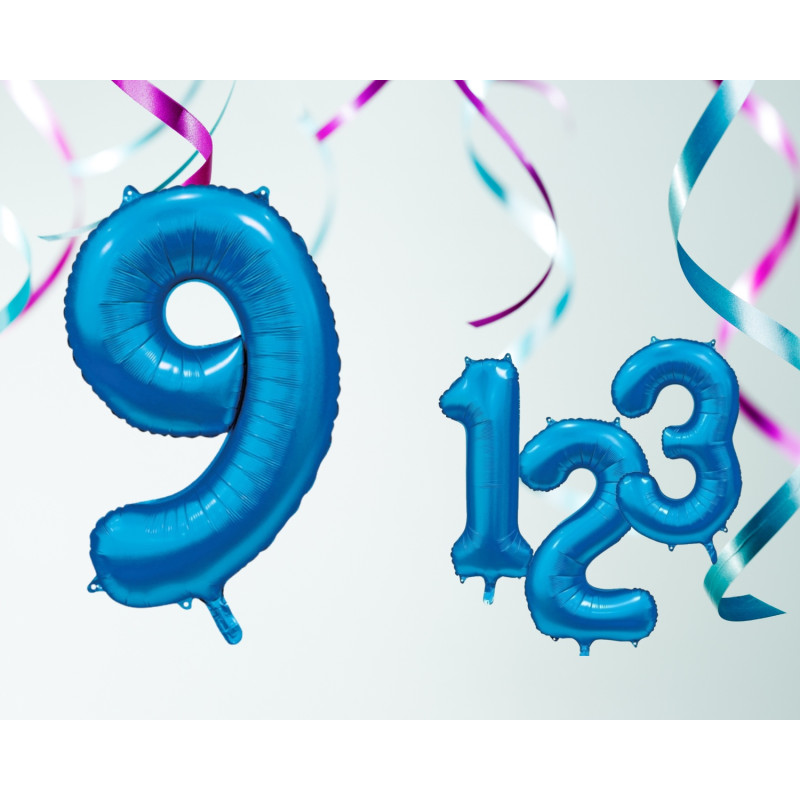 Ballong Siffra 9 Blå 86 cm Ballong Siffra 9 Blå 86 cm