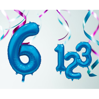 Ballong Siffra 6 Blå 86 cm