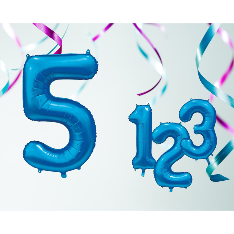 Ballong Siffra 5 Blå 86 cm