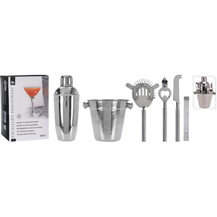 Bartenderset 6 delar Rostfritt
