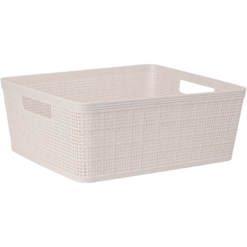 Korg Förvaring Beige Flätad Plast 35x29x13 cm