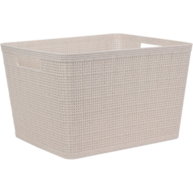 Korg Förvaring Beige Flätad Plast 35x29x22 cm