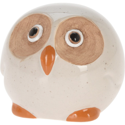 Uggla Porslin Vit Spräcklig Grön 9 cm