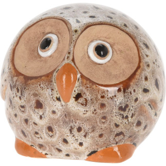 Uggla Porslin Vit Spräcklig Grön 9 cm
