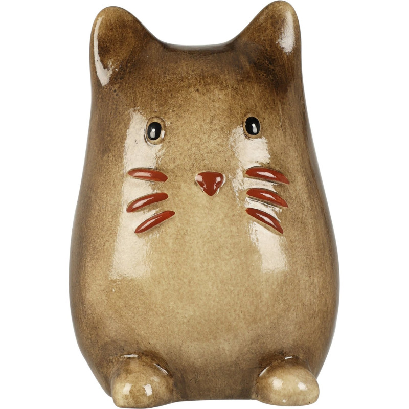 Katt Porslin Vit Brun Beige 13 cm Katt Porslin Vit Brun Beige 13 cm