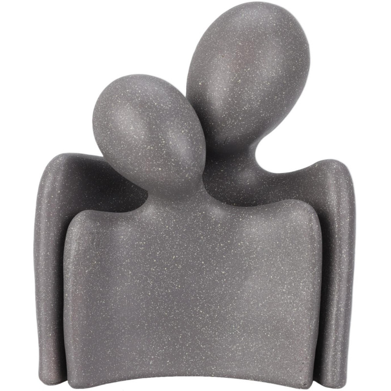 Figur Kram Människor Keramik Grå Svart Beige 17 cm Figur Kram Människor Keramik Grå Svart Beige 17 cm