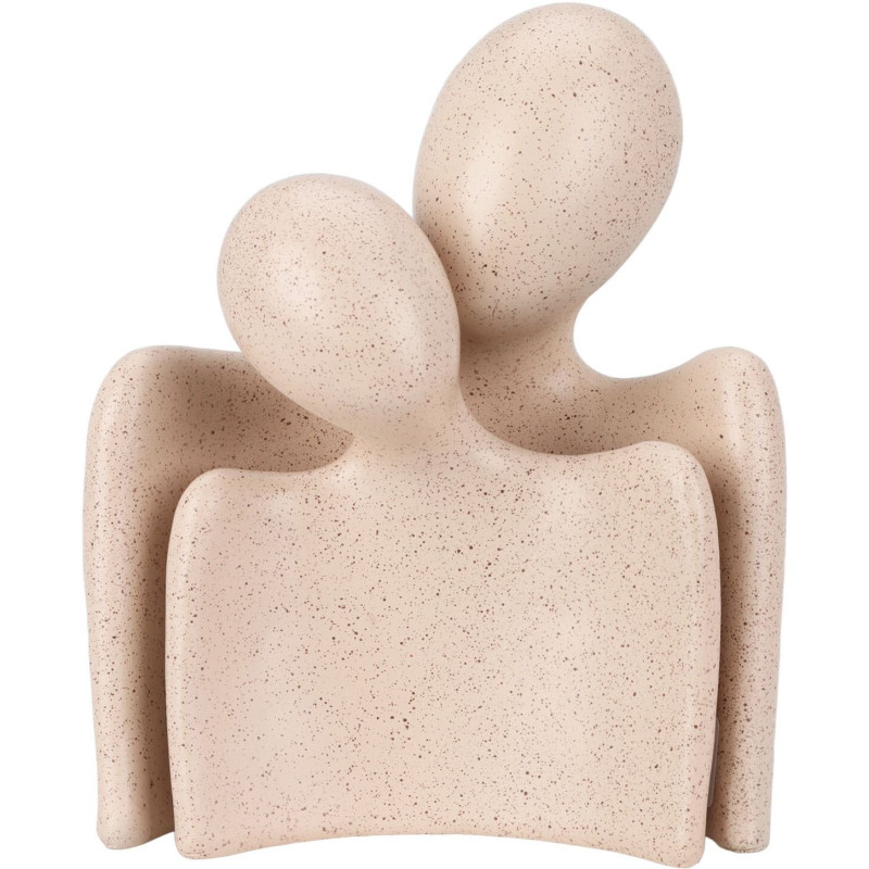 Figur Kram Människor Keramik Grå Svart Beige 17 cm Figur Kram Människor Keramik Grå Svart Beige 17 cm