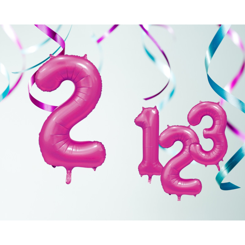 Ballong Siffra 2 Rosa 86 cm