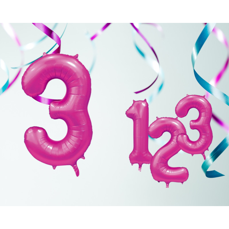 Ballong Siffra 3 Rosa 86 cm Ballong Siffra 3 Rosa 86 cm
