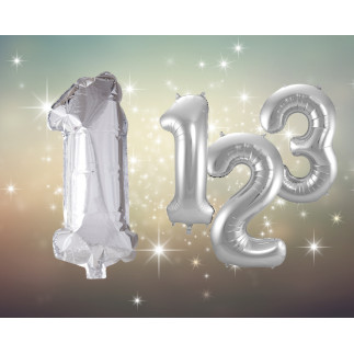 Ballong Siffra 1 Silver 86 cm