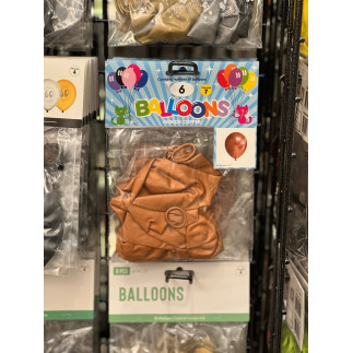 Ballong Blank Koppar Spegelballong 6-pack 30 cm Latex