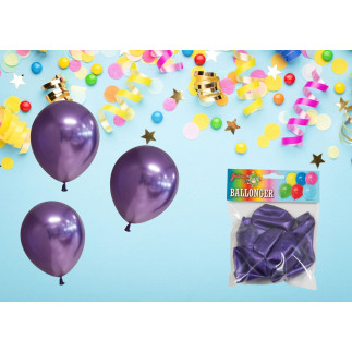 Ballong Blank Lila Spegelballong 6-pack 30 cm Latex Ballong Blank Lila Spegelballong 6-pack 30 cm Latex